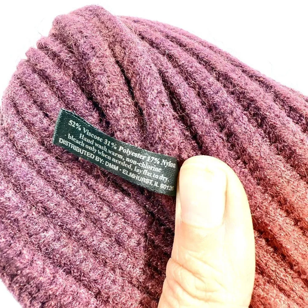 Britt’s knits Deep Burgundy ombre knit beanie - Picture 3 of 6